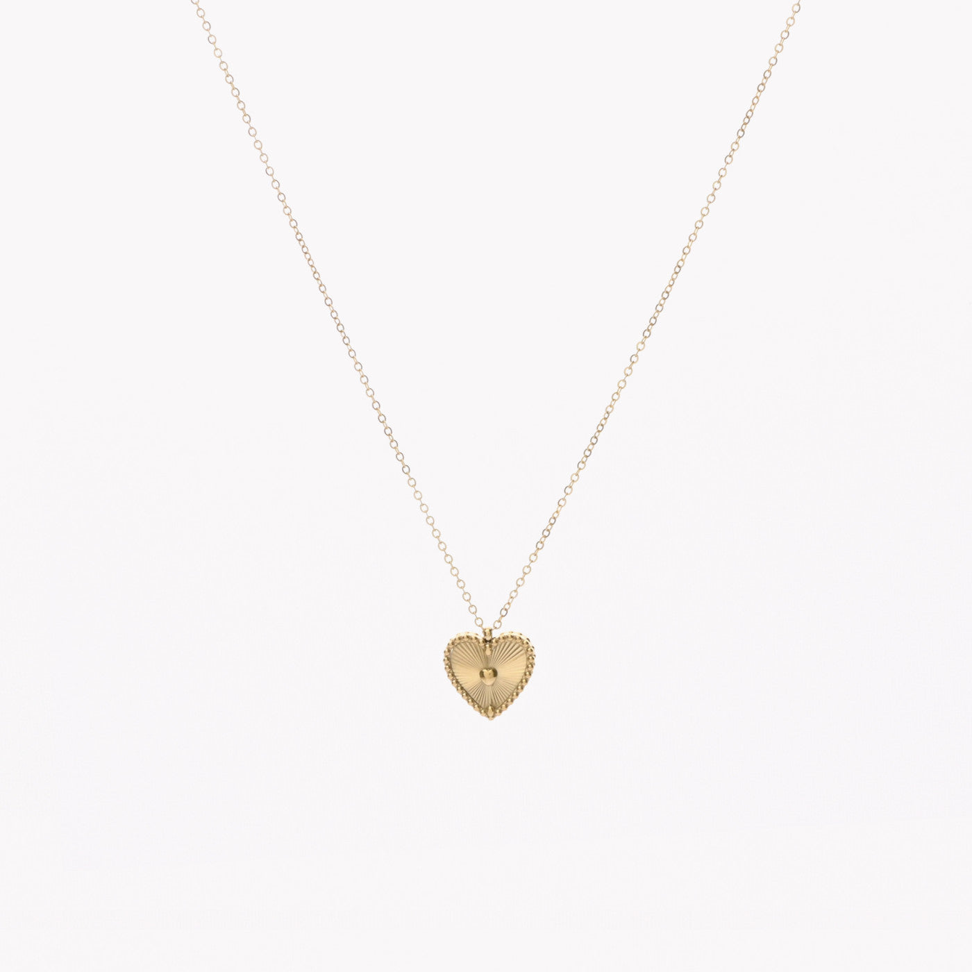 Collana in acciaio cuore dorato