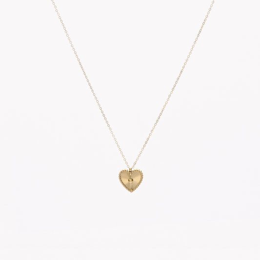 Collana in acciaio cuore dorato