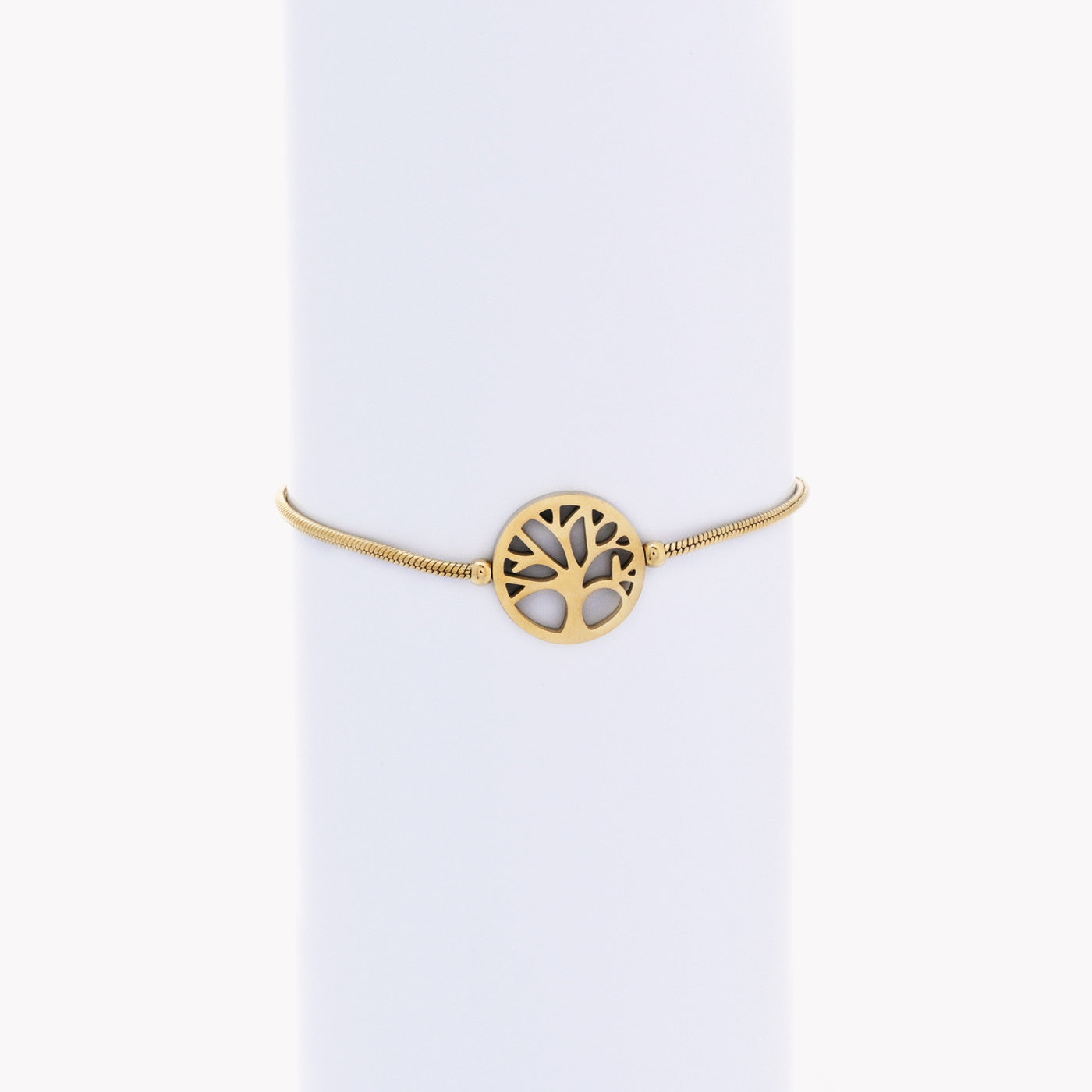 Bracciale regolabile in acciaio albero della vita
