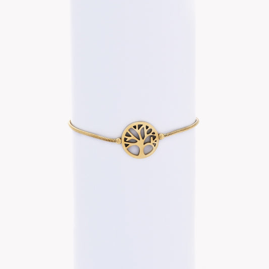 Bracciale regolabile in acciaio albero della vita
