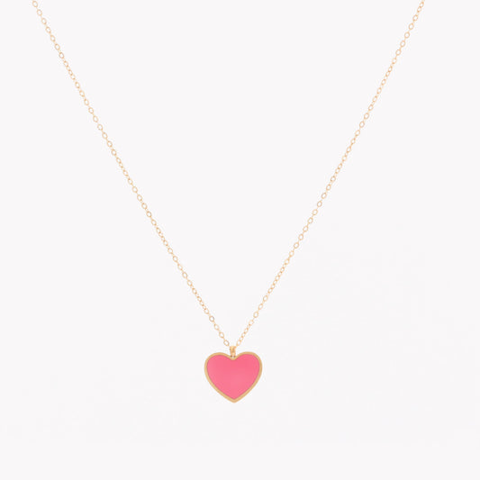 Collana in acciaio cuore rosa